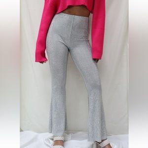 Trendy and Tipsy - Silver rhinestone flare pants
